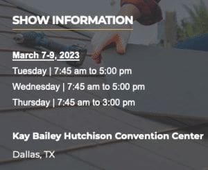 International Roofing Expo schedule